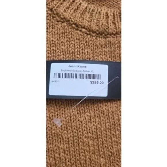 🆕️ Jenni Kayne Cruise Boyfriend Sweater Brown Chunky Linen Blend XL Mimimalist